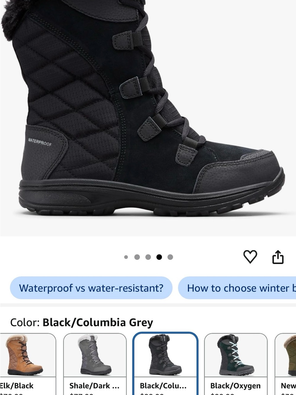 New Columbia Black Women's Waterproof Insulated Combat Boots